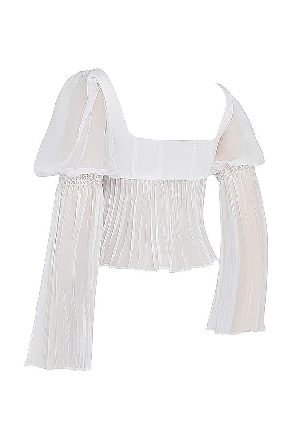 Lucie  white pleated top Product Image