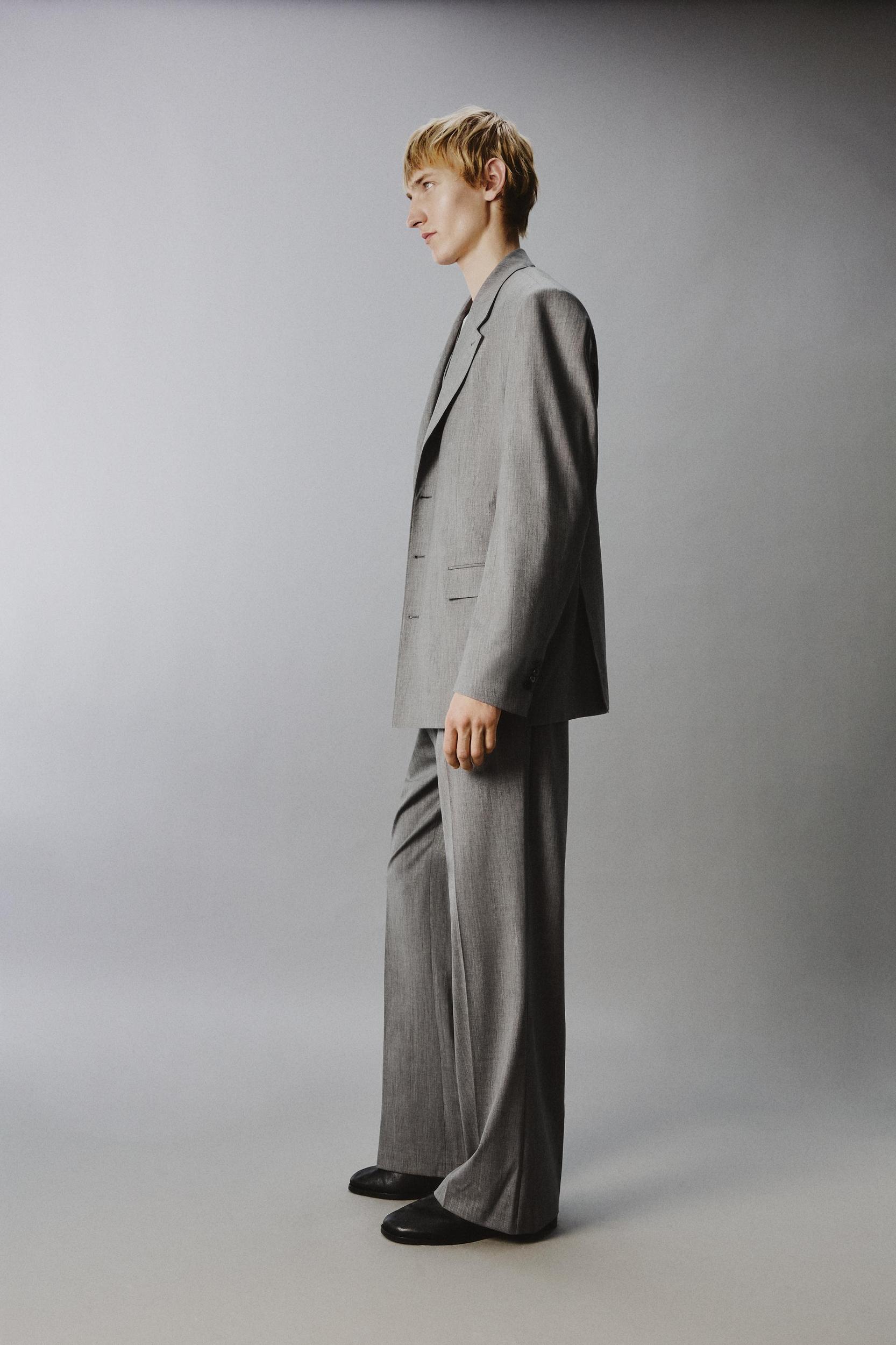LIMITED EDITION STRIPED FLARE SUIT PANTS Product Image