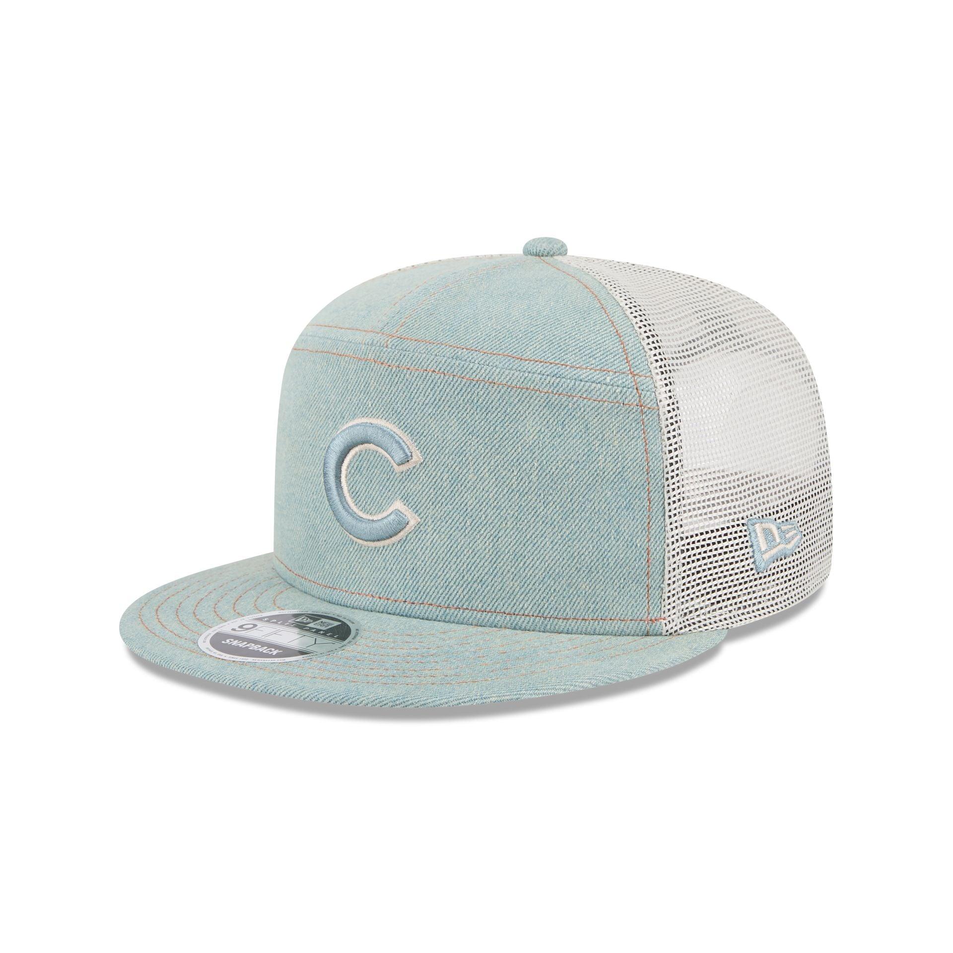 Chicago Cubs Denim Split Panel 9FIFTY Trucker Hat Male Product Image