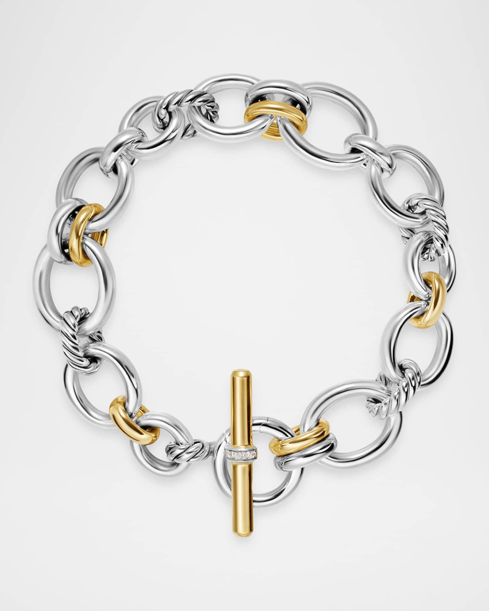 Mercer Chain Bracelet with Diamonds in Silver and 18K Gold Product Image