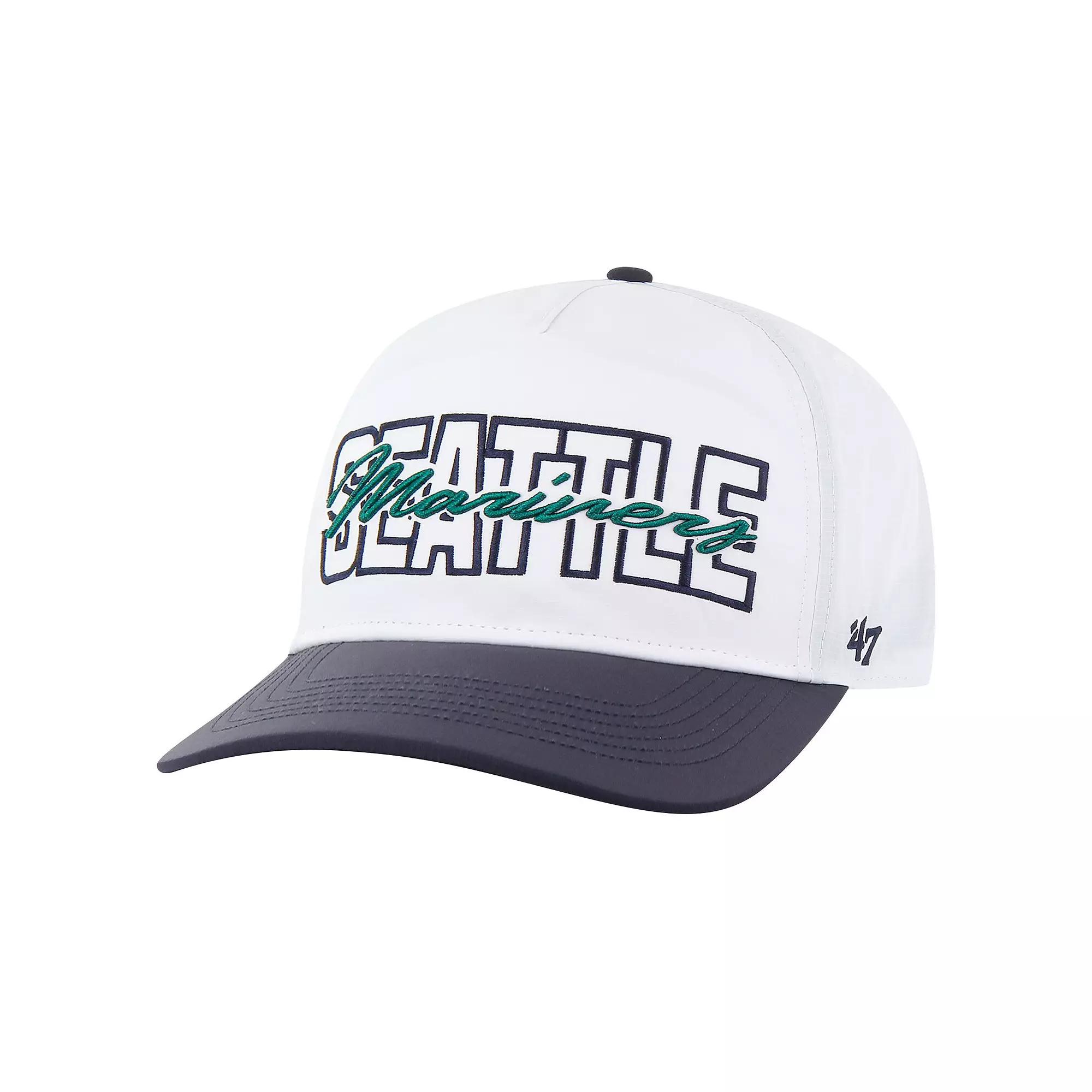Men's '47 White Seattle Mariners Lineman Hitch Adjustable Hat Product Image