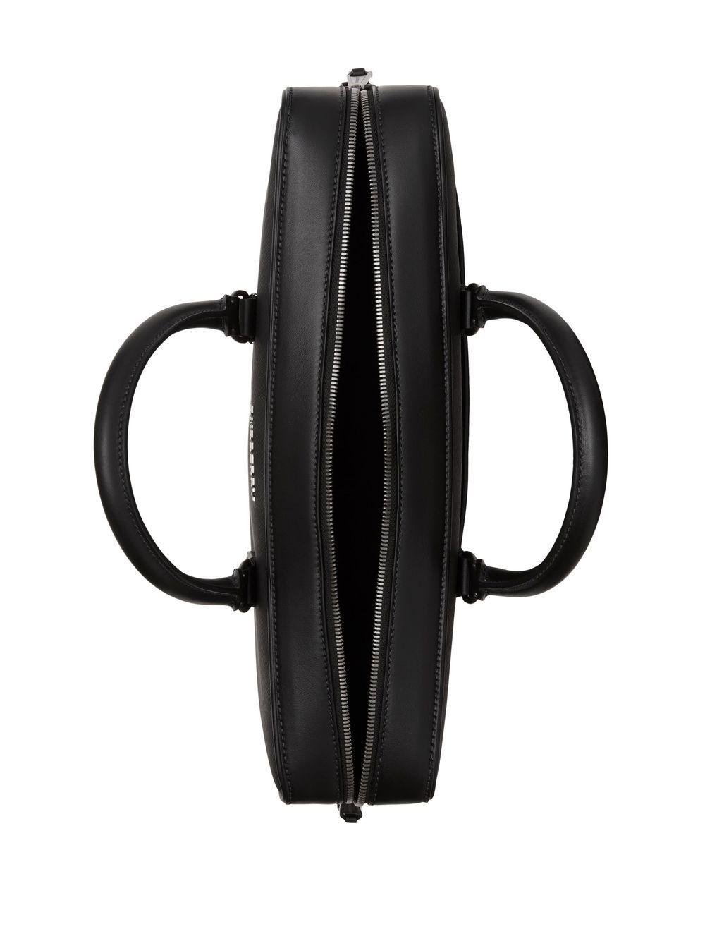 Check-print leather briefcase Product Image