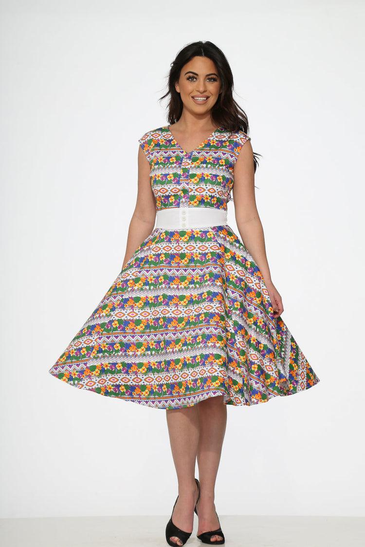 Purple Floral Swing Dress Product Image