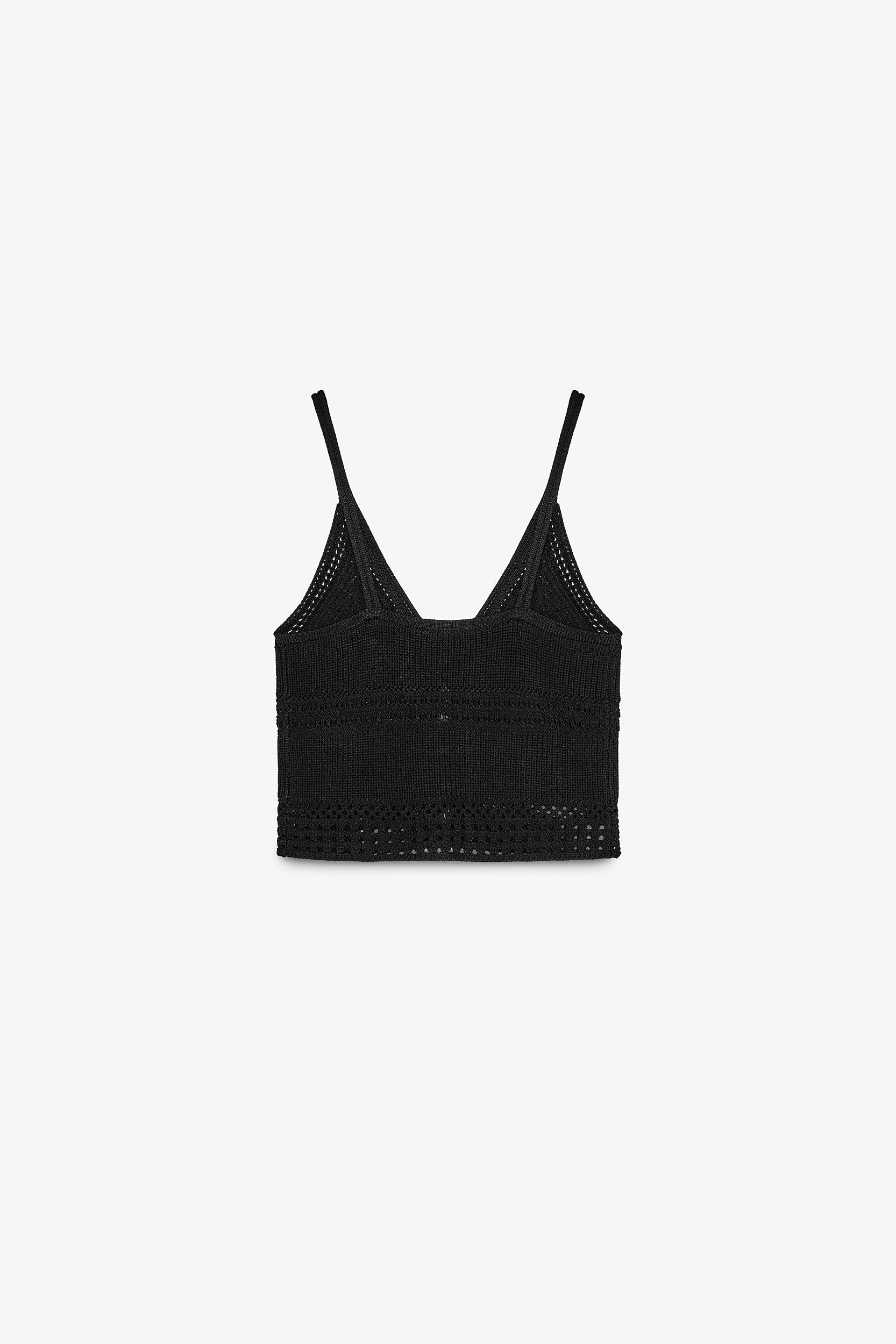 STRAPPY KNIT CROP TOP Product Image