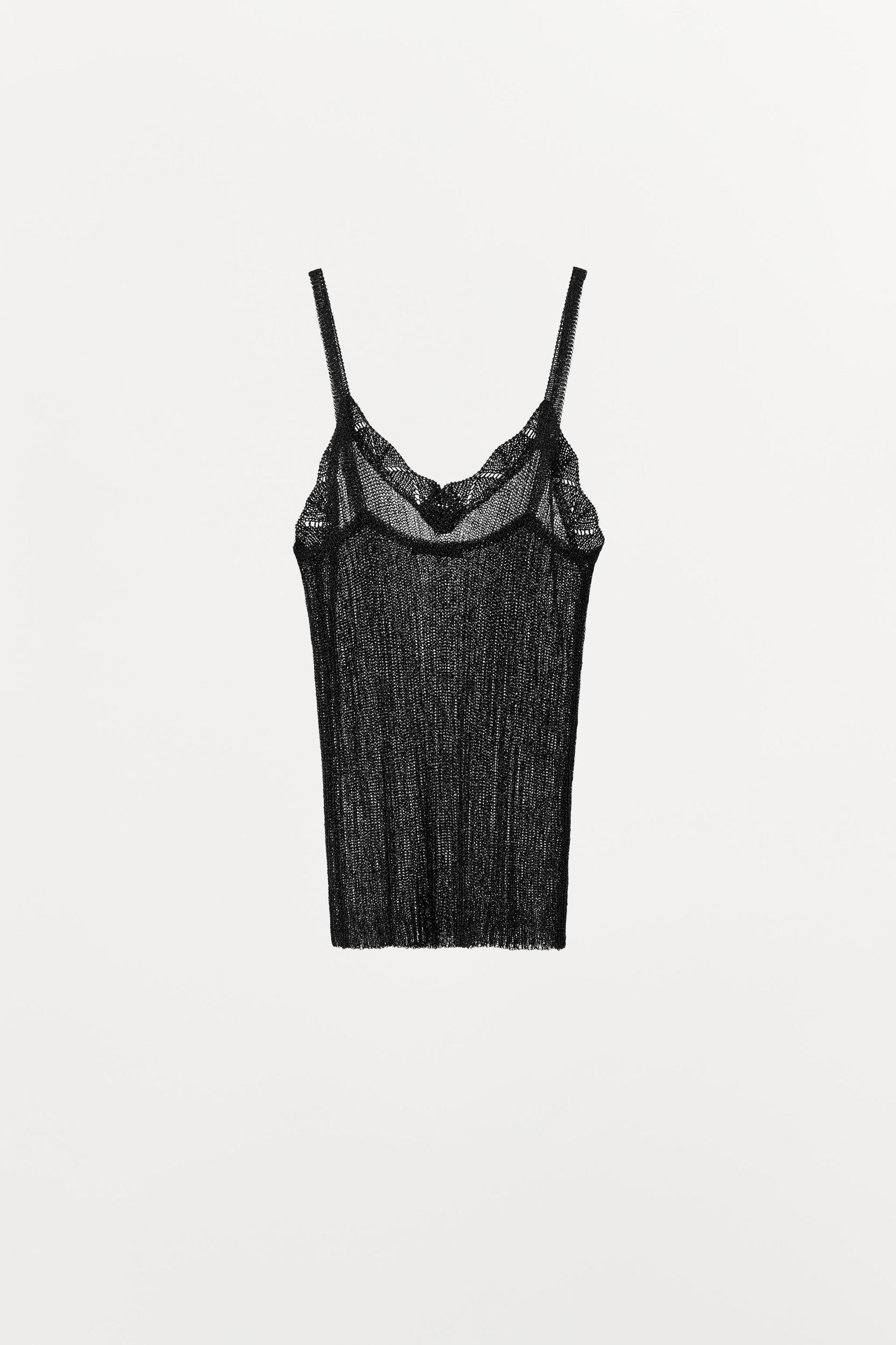 METALLIC THREAD KNIT TOP Product Image