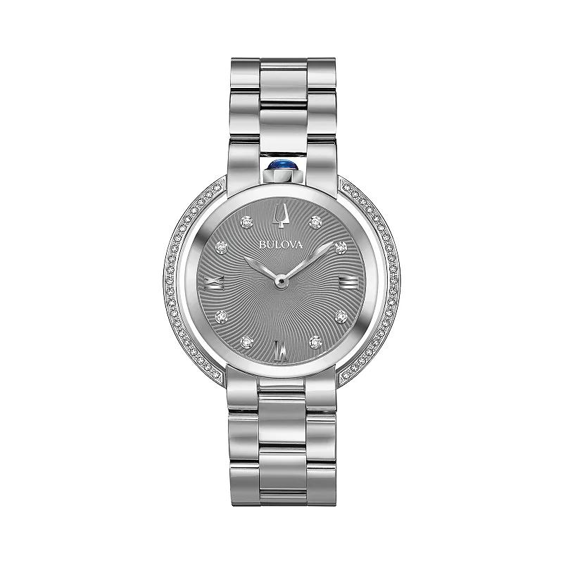 Bulova Womens Rubaiyat Diamond Accent Stainless Steel Watch - 96R219 Silver Product Image