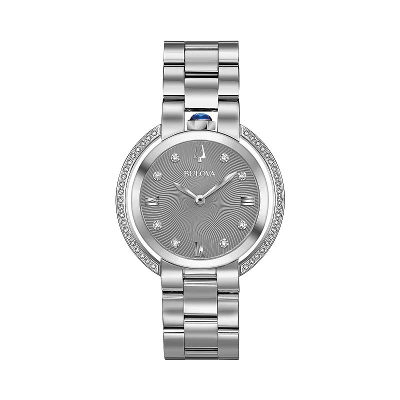 Bulova Womens Rubaiyat Diamond Accent Stainless Steel Watch - 96R219 Silver Product Image