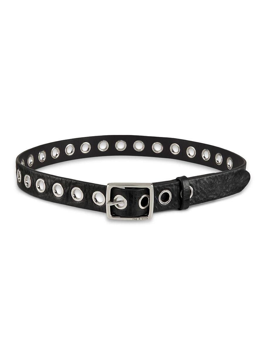 Womens Leather Boyfriend Grommet Belt Product Image