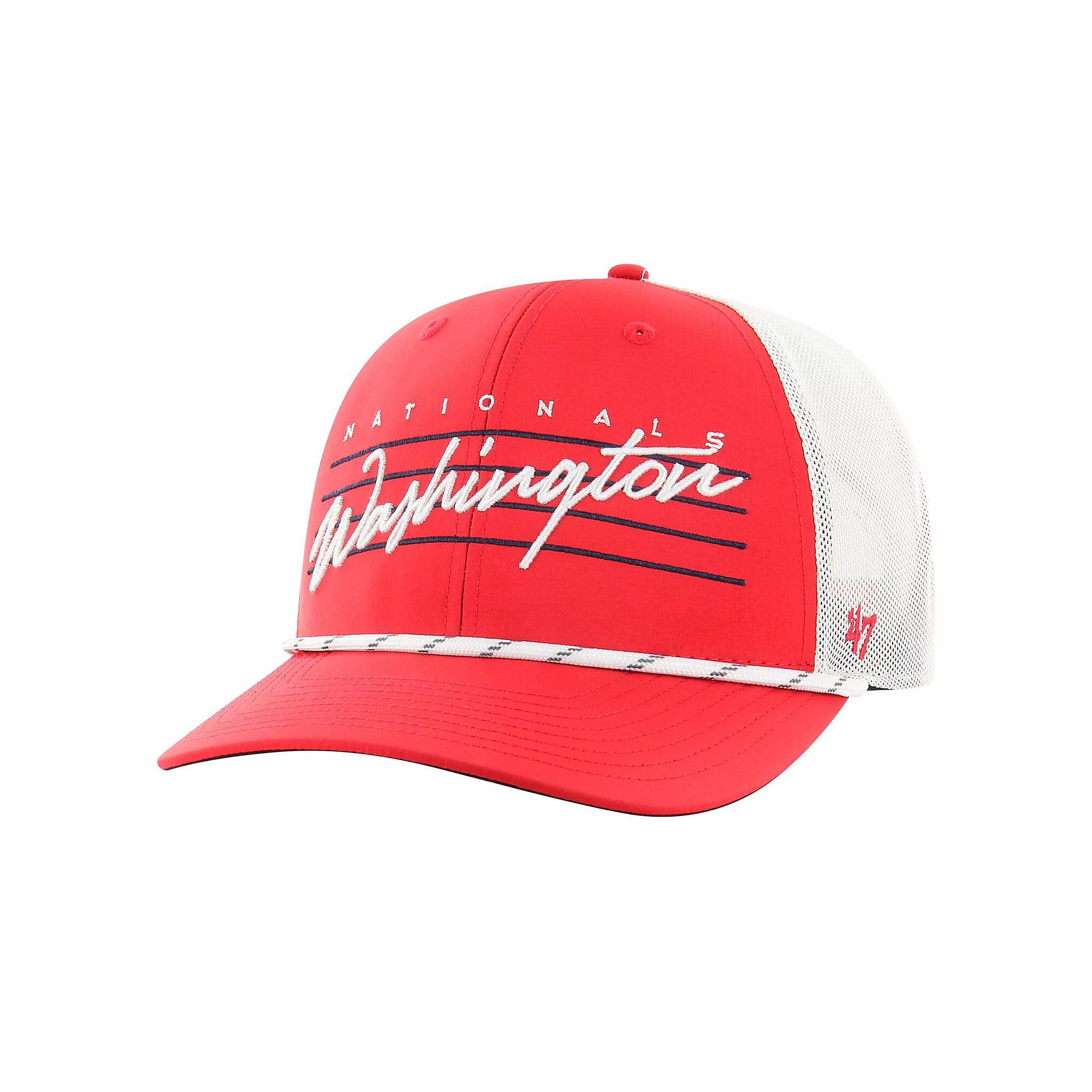 Men's '47 Red Washington Nationals Downburst Trucker Adjustable Hat Product Image