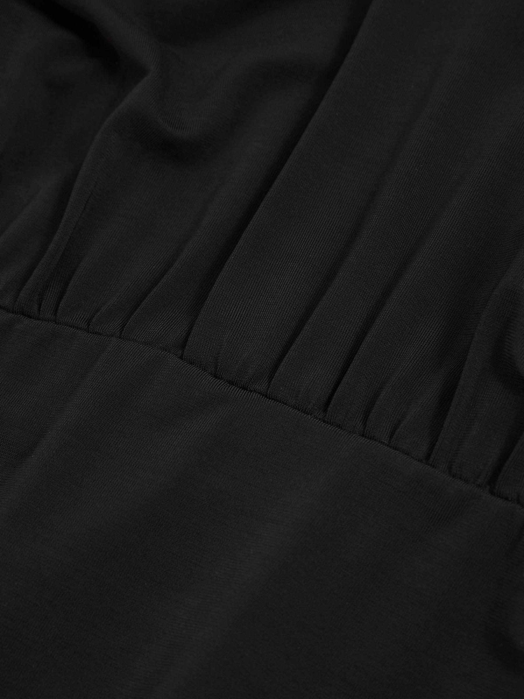 Adrienne Black Cut-Out Blouson Waist Top Product Image