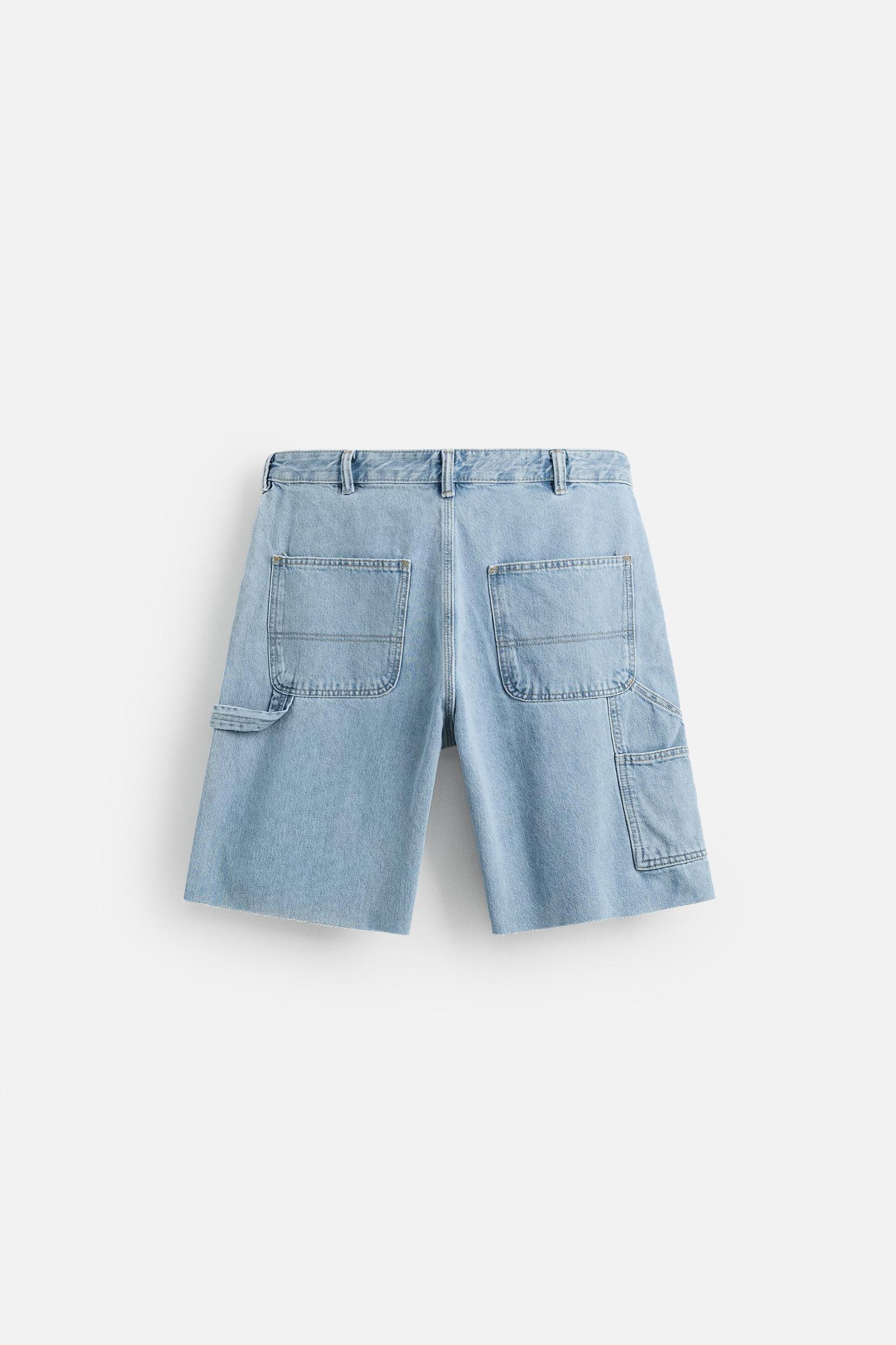 CARPENTER POCKET DENIM BERMUDA SHORTS Product Image