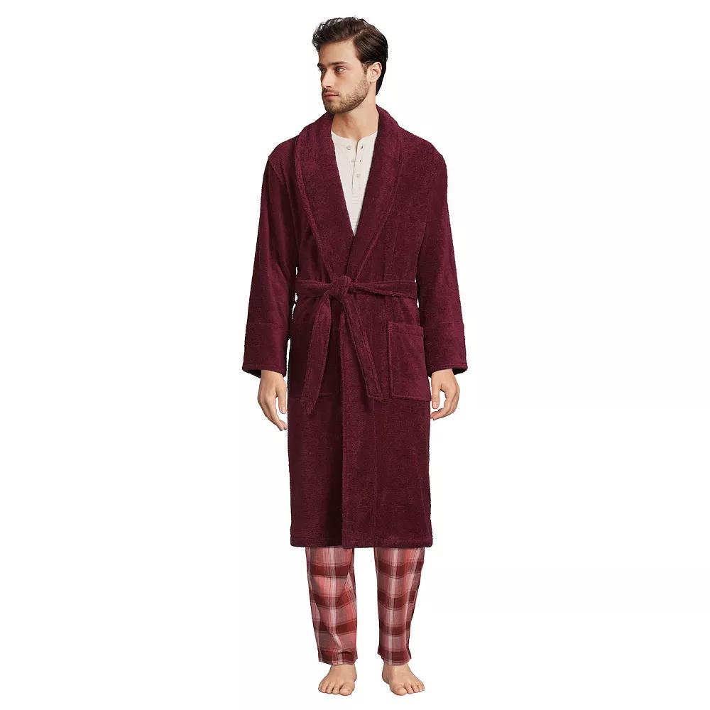Men's Lands' End Calf-Length Turkish Terry Robe,  Product Image