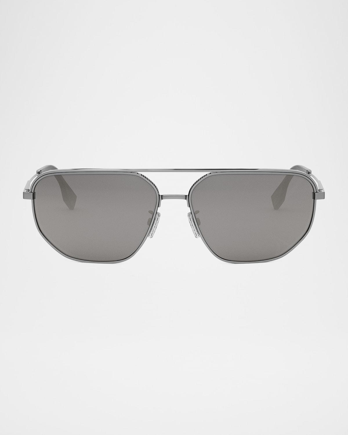 Mens Fendi Travel 61MM Rectangular Sunglasses Product Image