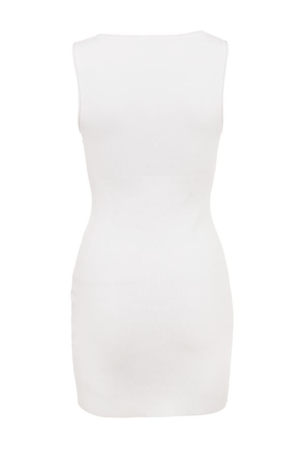 Laguna  white stretch knit mini dress - sale Product Image