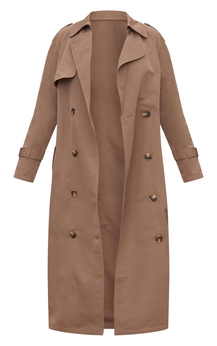 Petite Taupe Oversized Trench Coat Product Image