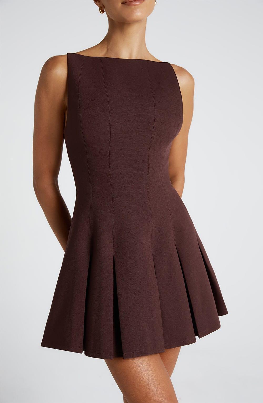 Rory Mini Dress - Plum Brown Product Image