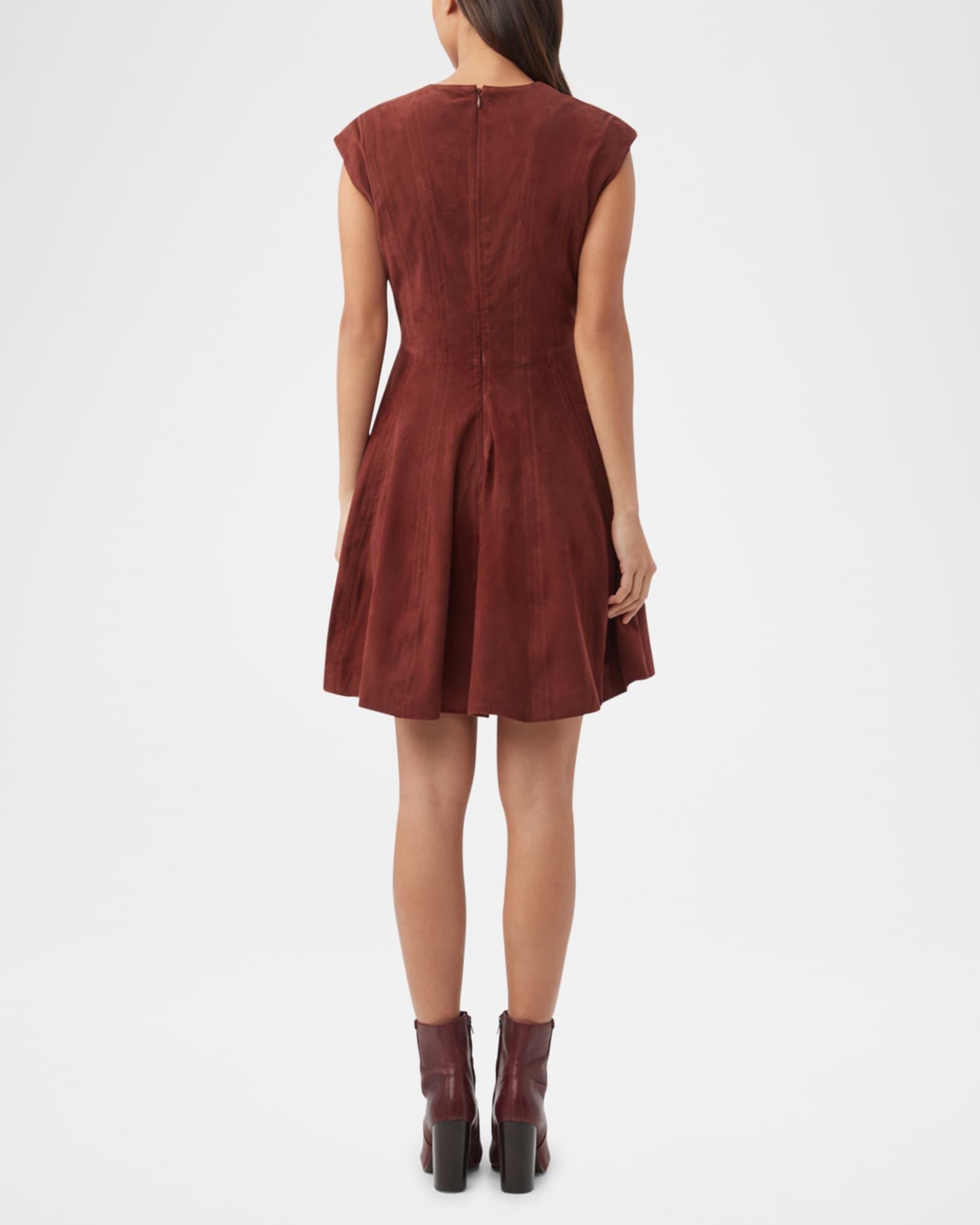 Sabi Cap-Sleeve Suede Mini Dress Product Image