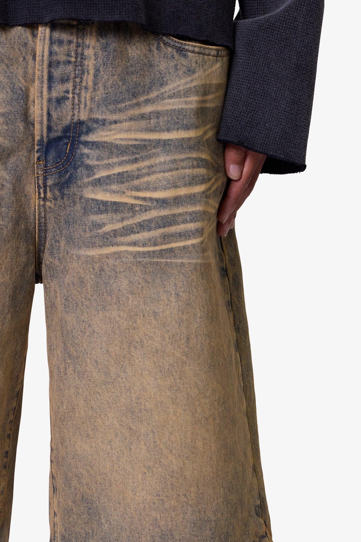 Baggy Dust Stone Denim Shorts - Vintage Blue Product Image