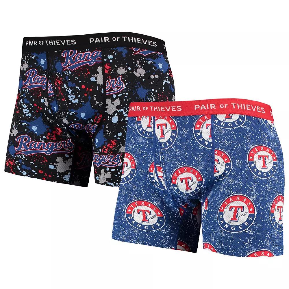 Men's Pair of Thieves Royal/Black Texas Rangers Super Fit 2-Pack Boxer Briefs Set, Size: Medium, Blue Product Image