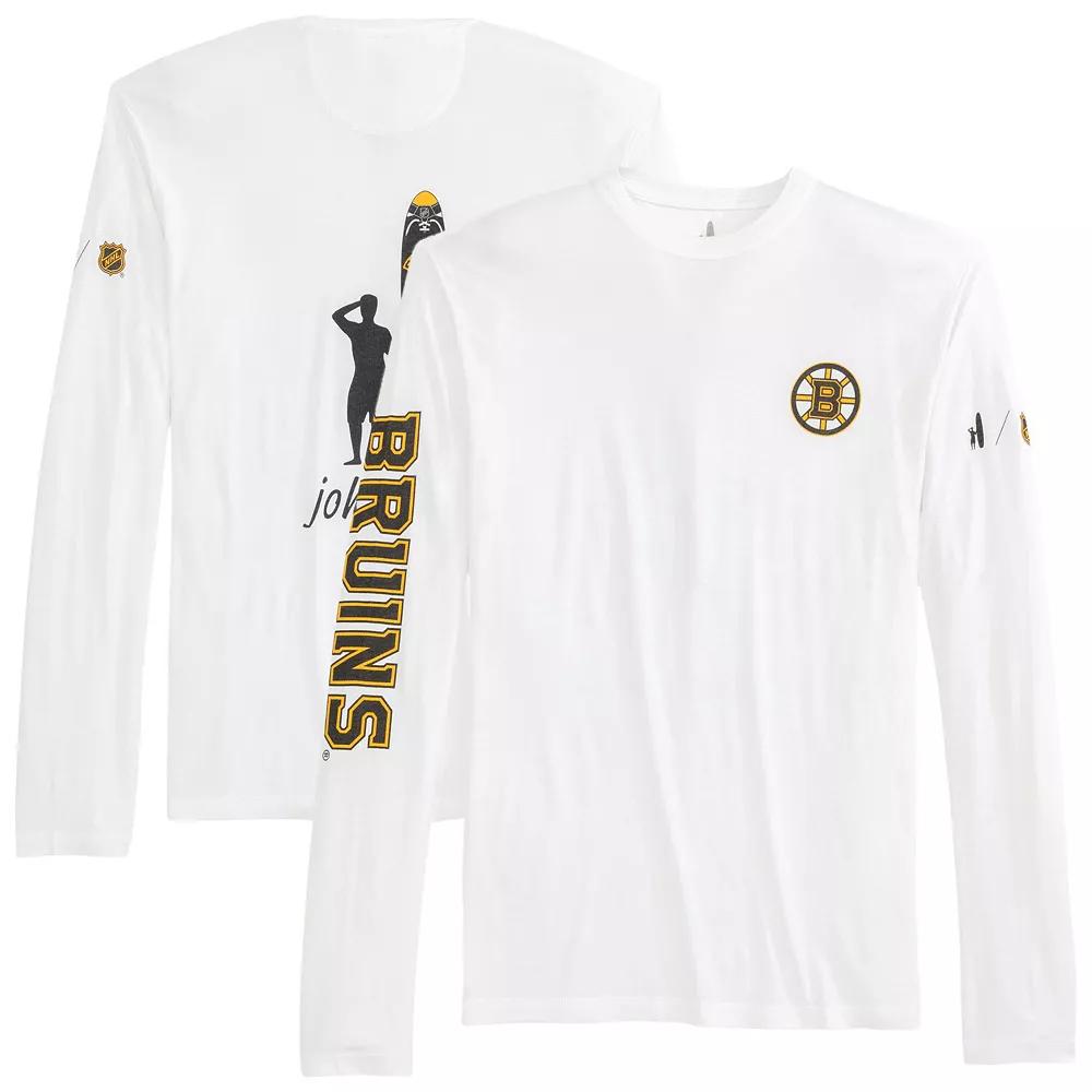 Men's johnnie-O White Boston Bruins Adam Long Sleeve T-Shirt,  Product Image