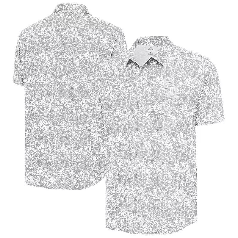 Men's Antigua Gray San Diego Padres Resort Button-Up Shirt,  Product Image
