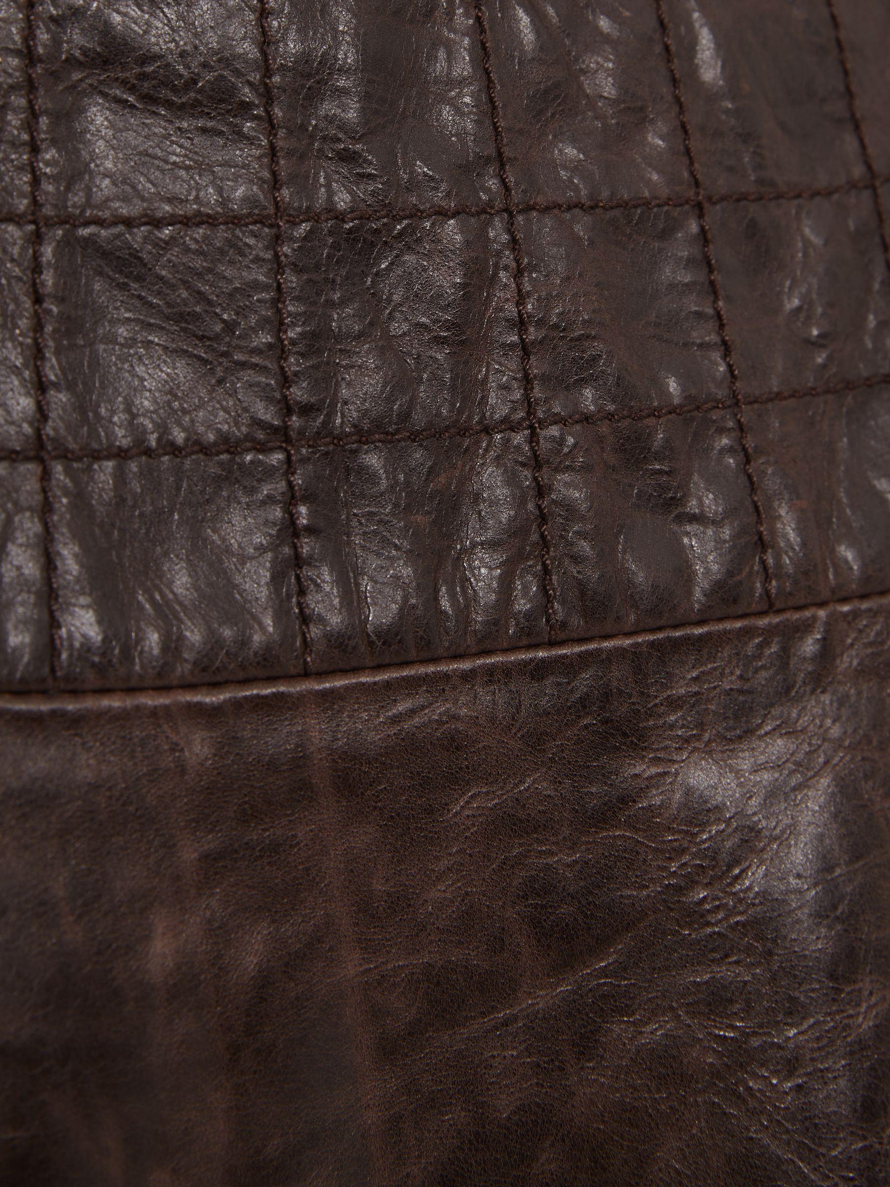Leather Flared Mini Skirt in Chocolate Product Image