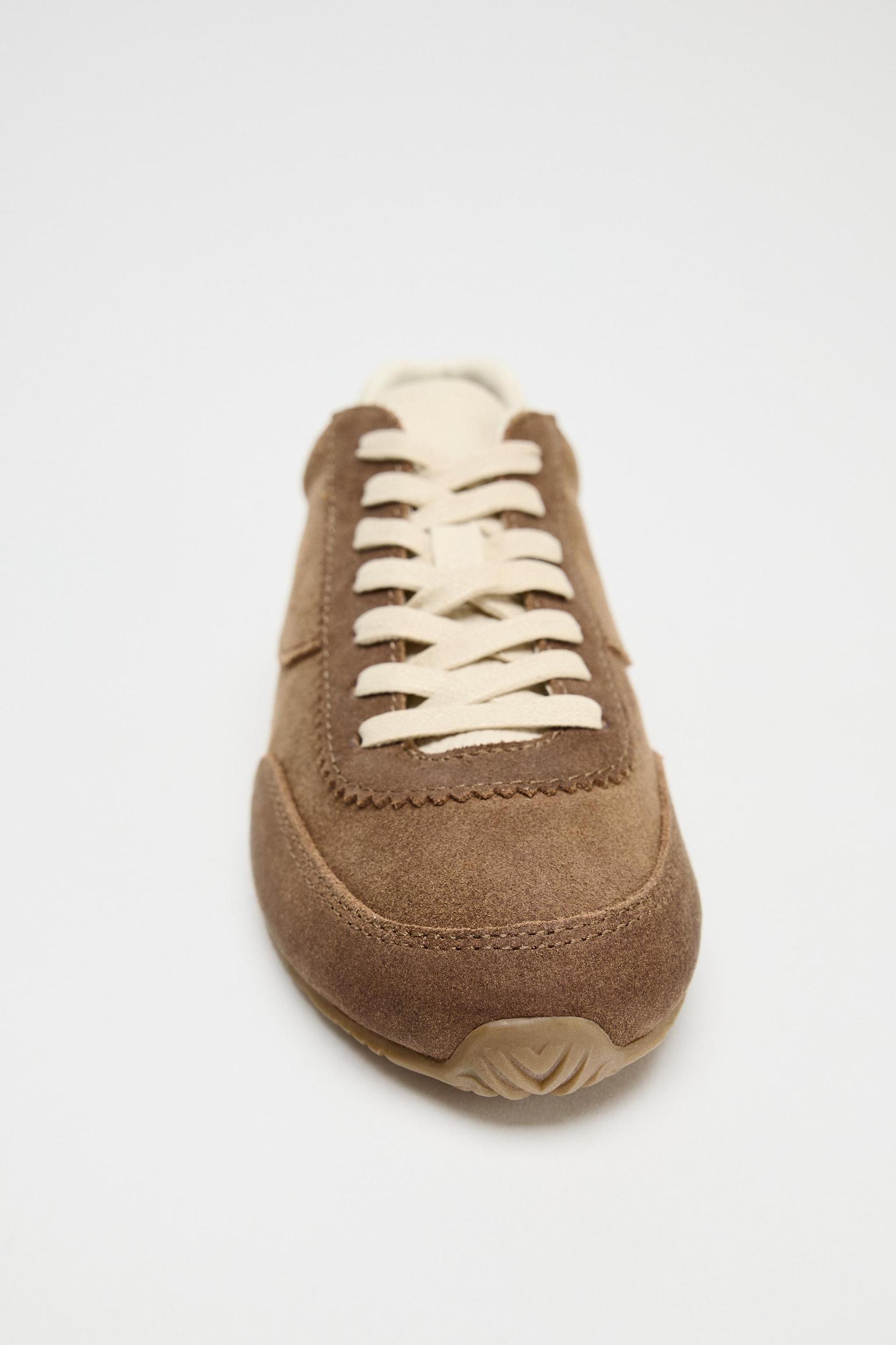 CONTRAST LEATHER SNEAKERS Product Image