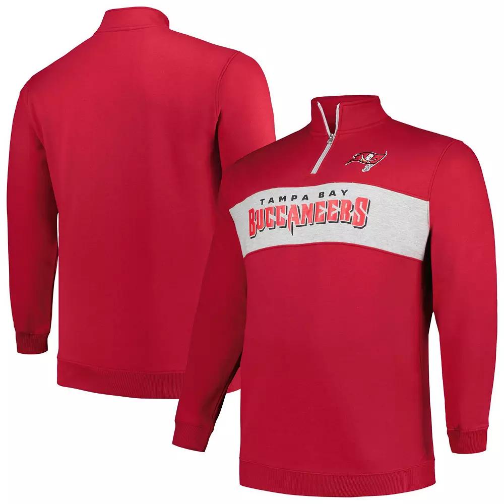 Men's Profile Red Tampa Bay Buccaneers Big & Tall Fleece Quarter-Zip Jacket,  Product Image