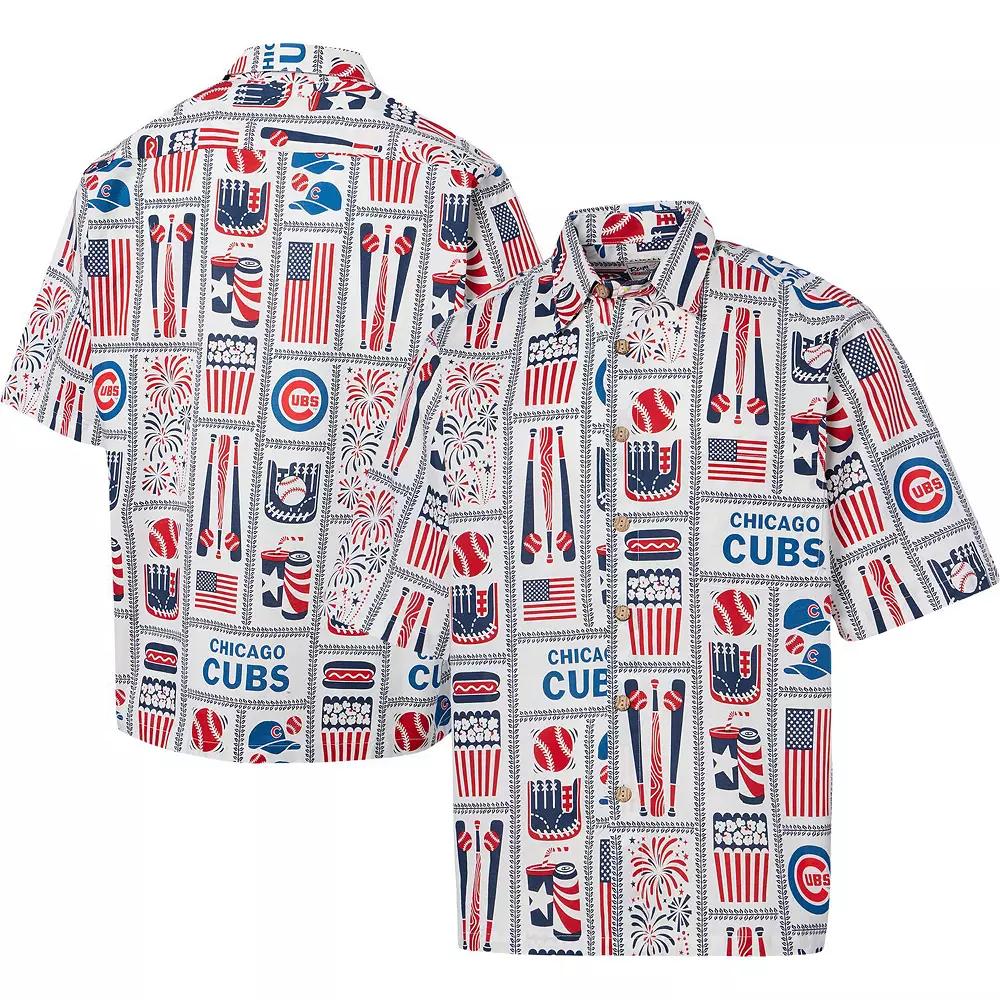 Men's Reyn Spooner White Chicago Cubs Americana Button-Up Shirt,  Product Image