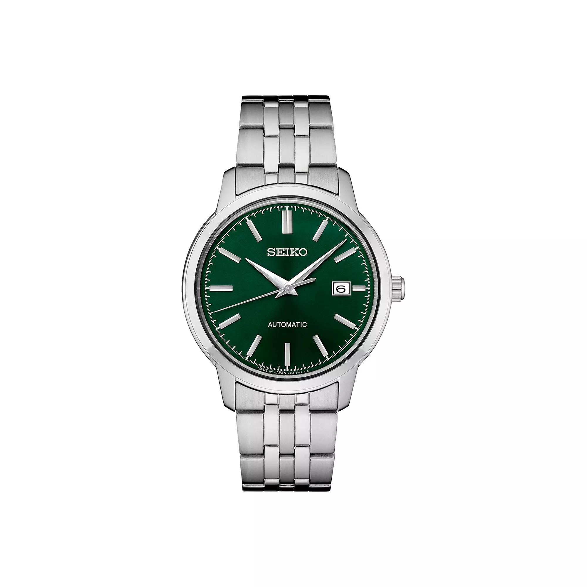 Seiko Essentials Men's Stainless Steel Green Dial Automatic Watch,  Product Image