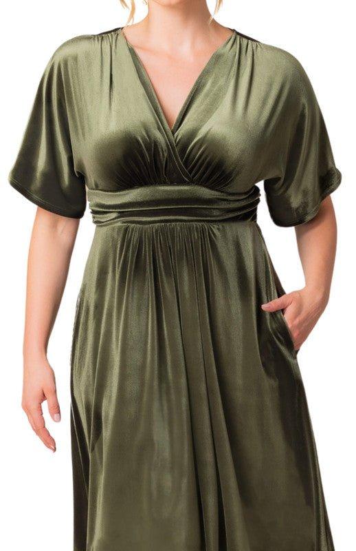 Angelic Velvet Midi Cocktail Dress - Plus Product Image