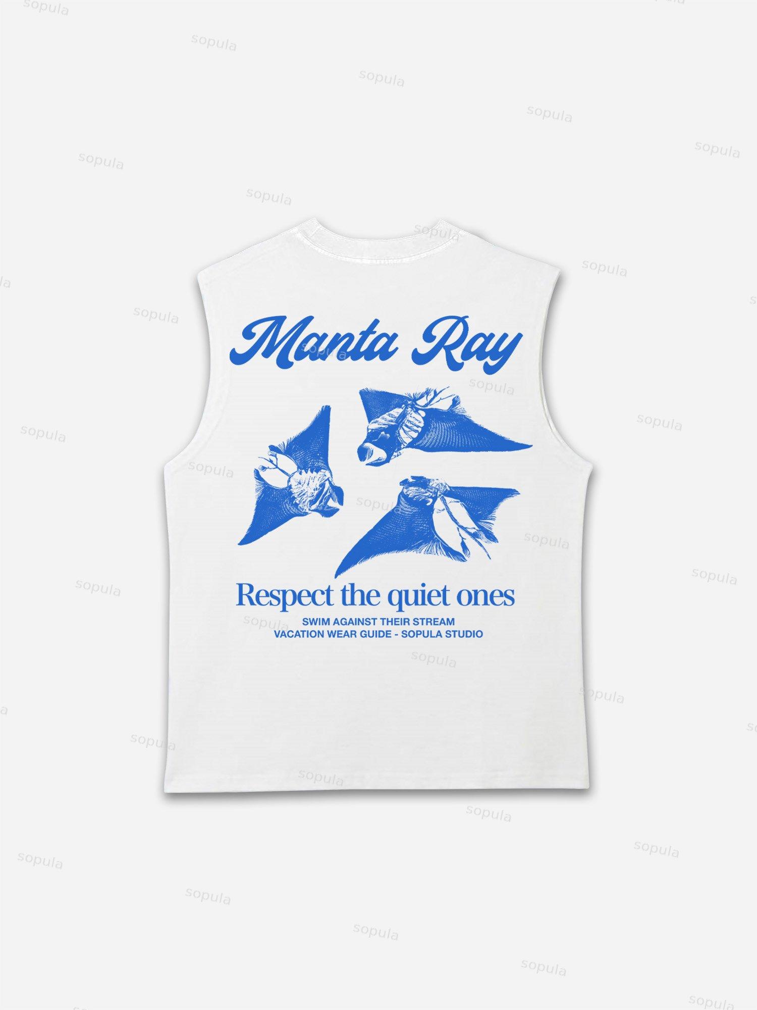 Sea Animals - Manta Ray Vacation Wear Guide Graphic Sleeveless Shirts Tank Top Product Image