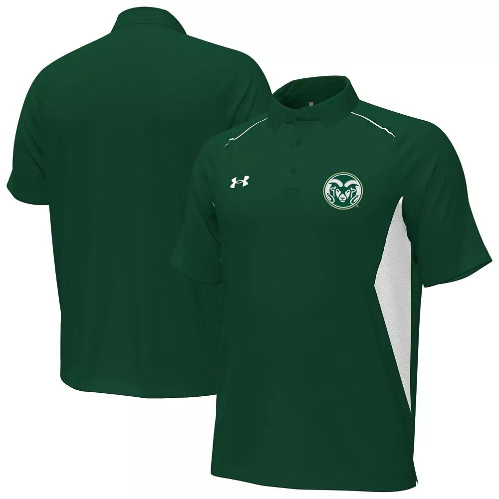 Men's Under Armour Green Colorado State Rams Sideline Title Performance Polo,  Product Image