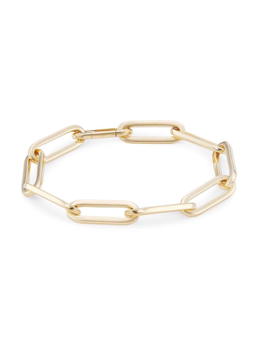Womens 14K Yellow Gold Paper Clip Chain Bracelet Product Image