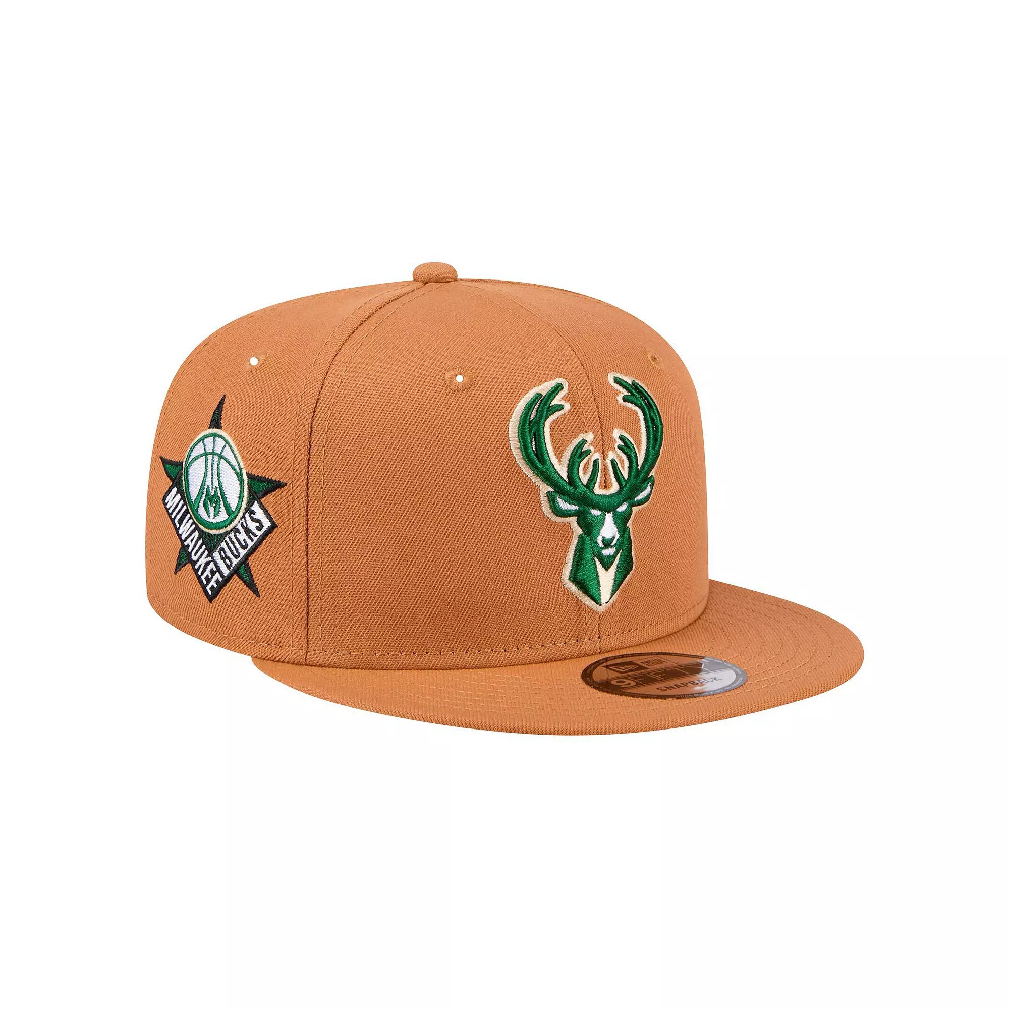 Men's New Era Tan Milwaukee Bucks Color Pack 9FIFTY Snapback Hat, Team Product Image