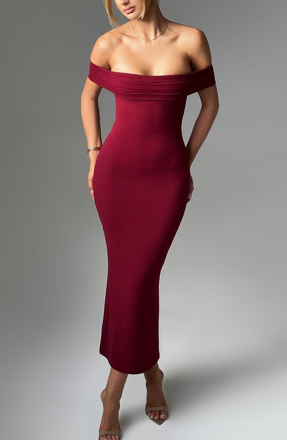 Bex Midi Dress - Burgundy Product Image