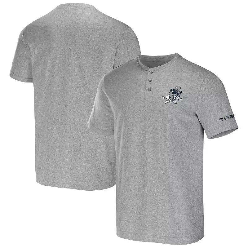 Men's NFL x Darius Rucker Collection by Fanatics Heather Gray Dallas Cowboys Henley T-Shirt,  Product Image