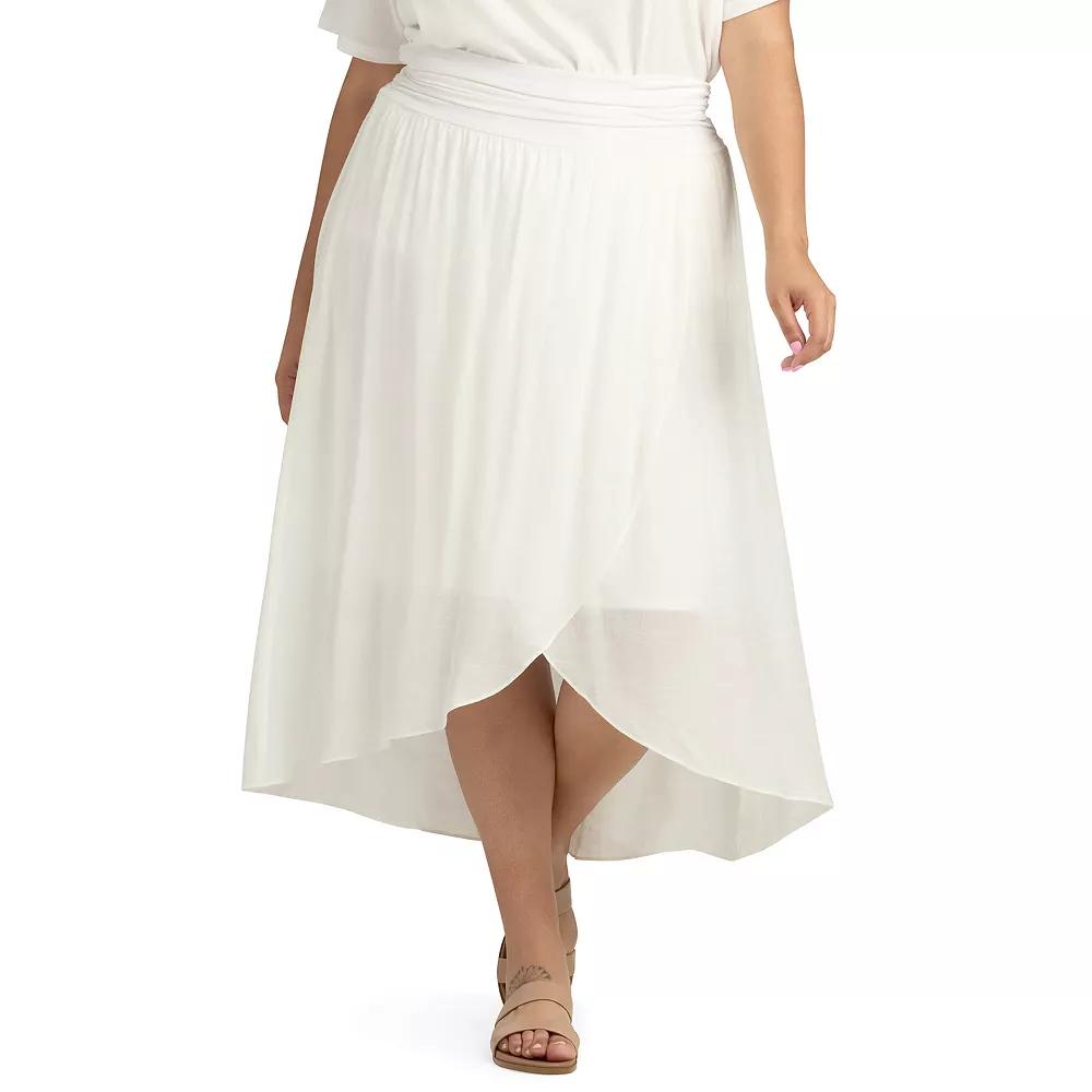 Plus Size AB Studio High-Low Maxi Skirt, Womens Product Image