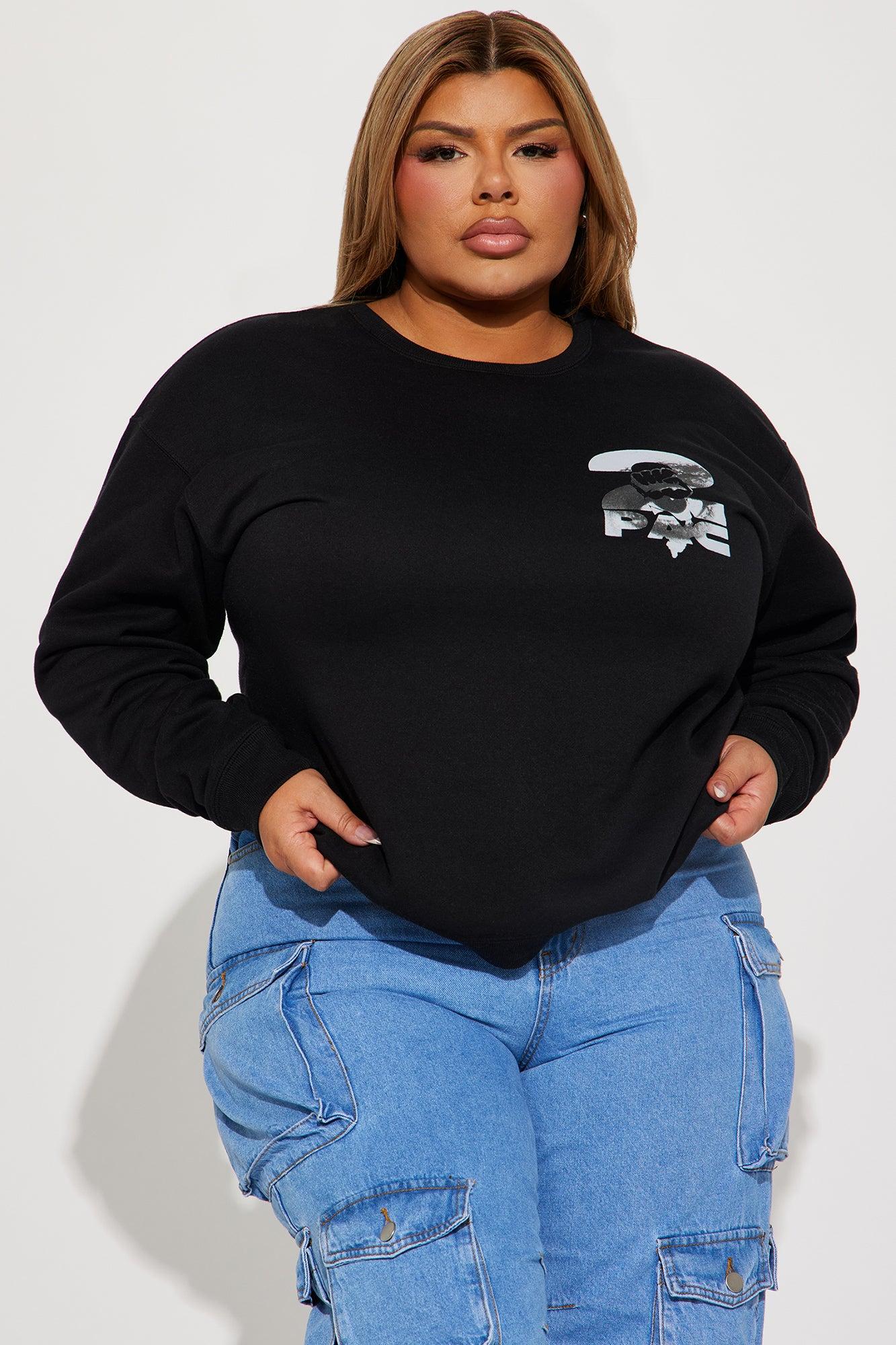 Tupac Washed Crew Neck Sweatshirt - Black Wash Product Image