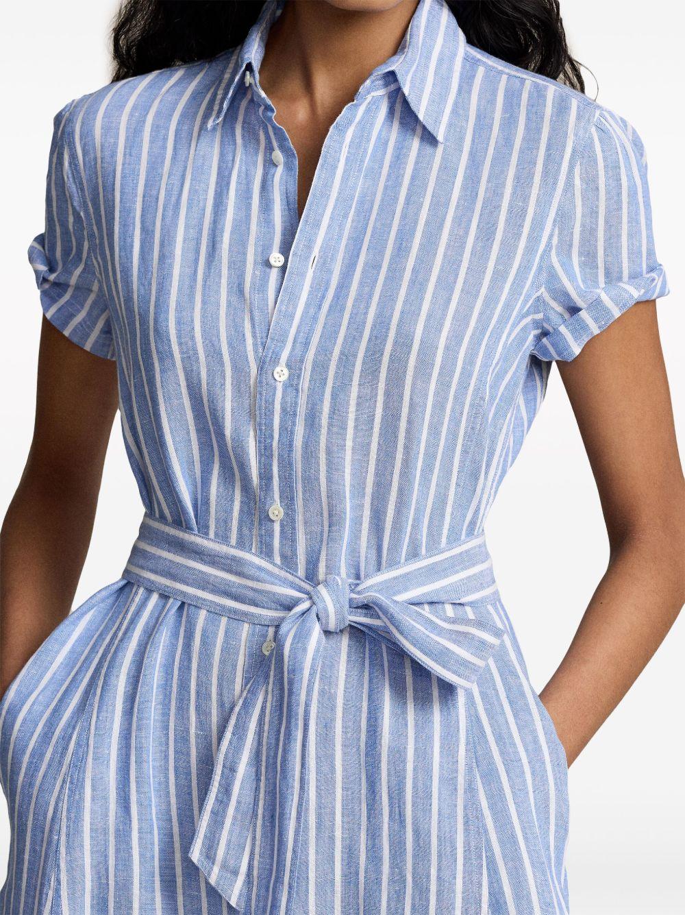 striped linen shirt-dress Product Image
