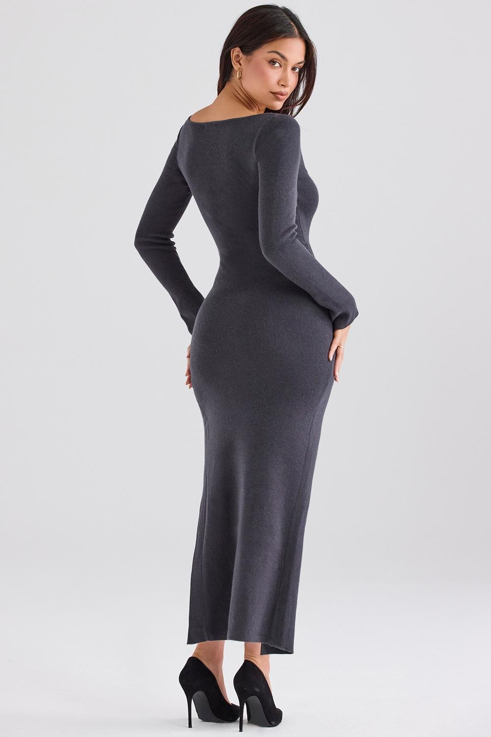 Tolani  charcoal cashmere knit maxi dress - sale Product Image