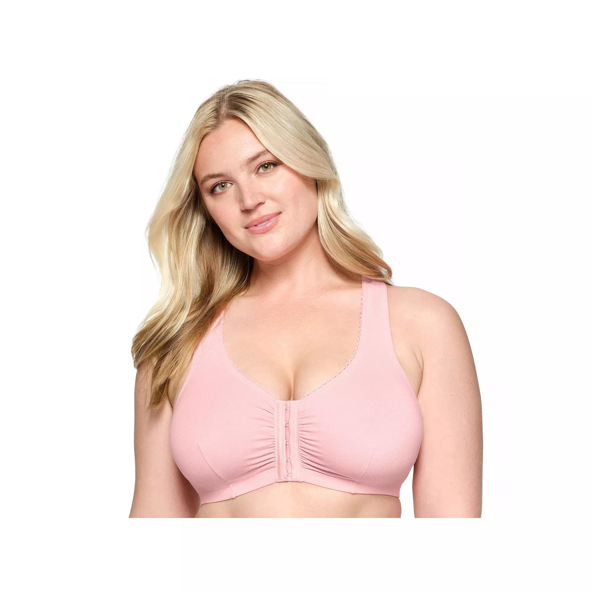 Plus Size Glamorise Full-Figure Complete Comfort Wire-free Cotton T-Back Bra 1908, Womens Product Image