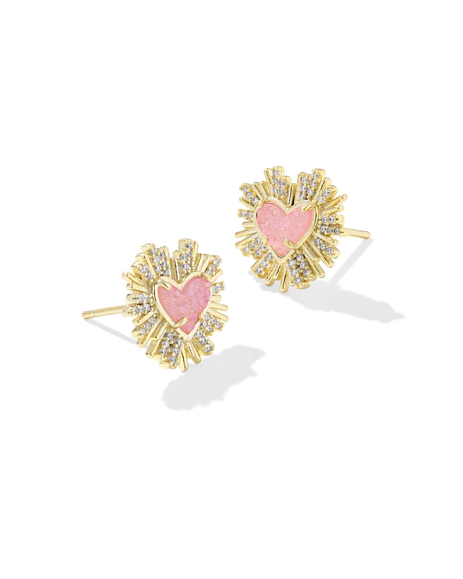 Dolly Parton x Kendra Scott Ari Heart Silver Stud Earrings Product Image