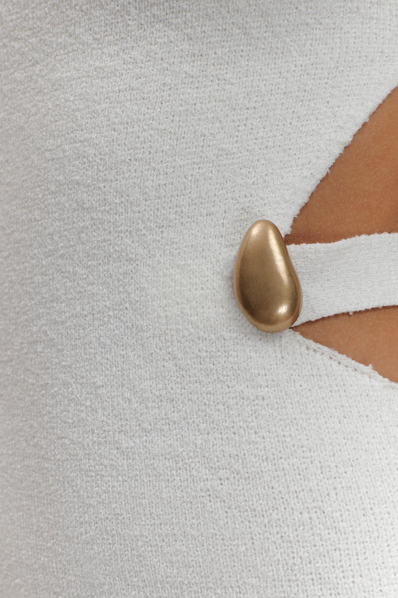 Alysanne Cut Out Knit Maxi Dress - White Product Image