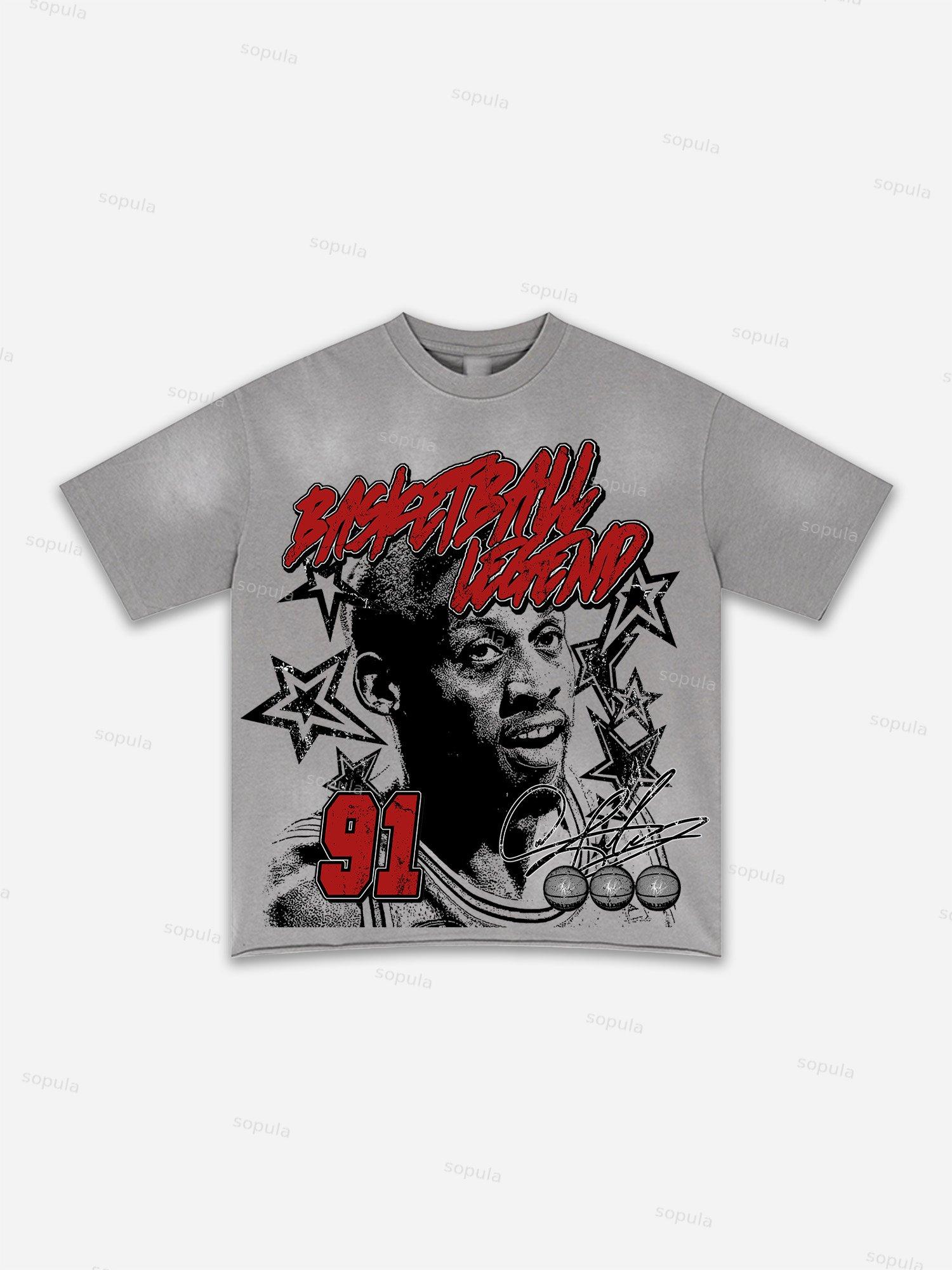 Street Goals Lip Braces Make Vintage Printed Graphic Washed T-shirt Product Image