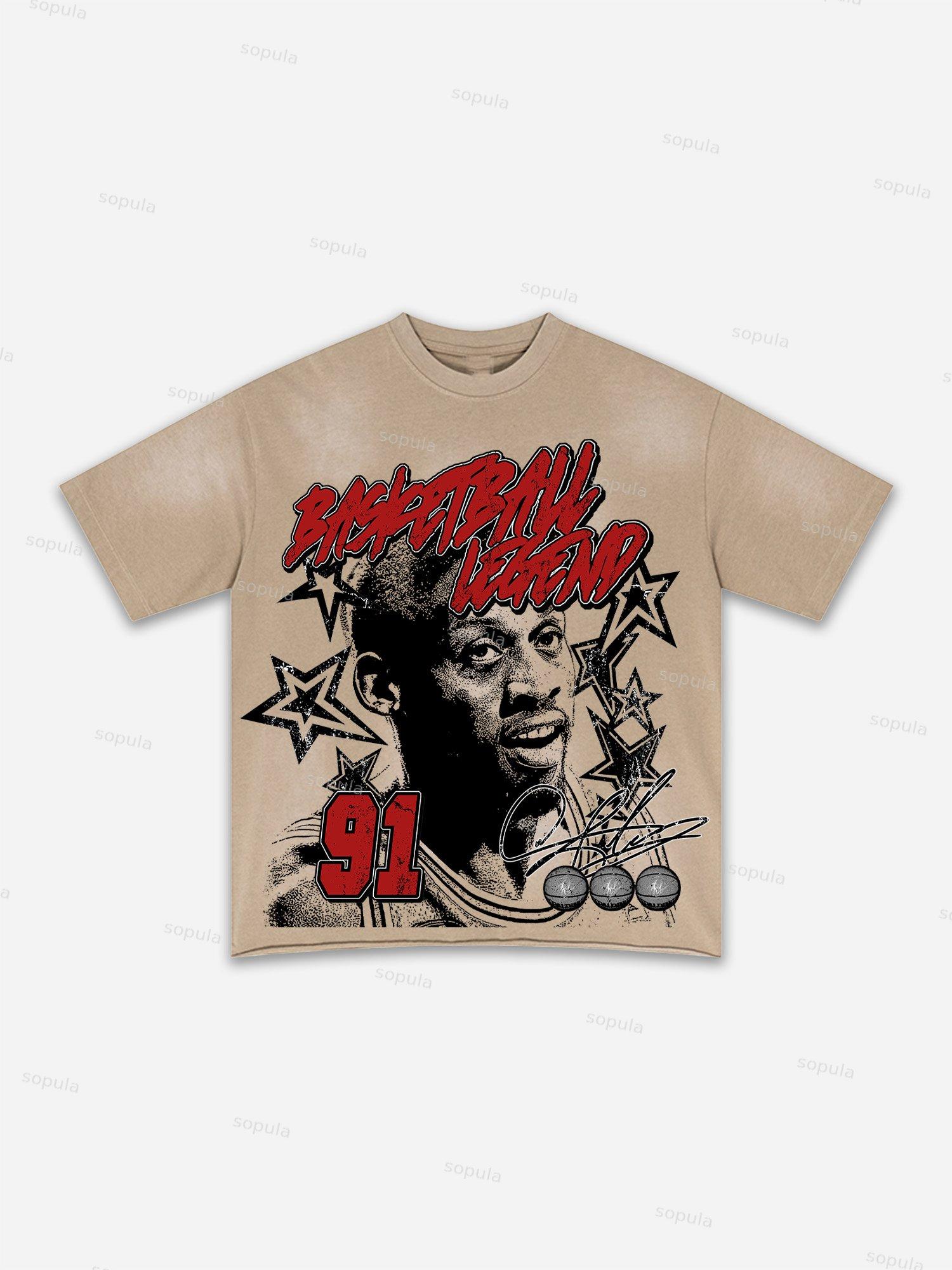 Street Goals Lip Braces Make Vintage Printed Graphic Washed T-shirt Product Image