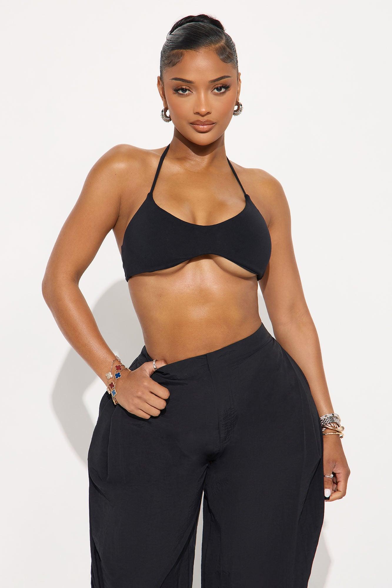 Second Skin Double Lined Halter Bra Top - Black Female Product Image