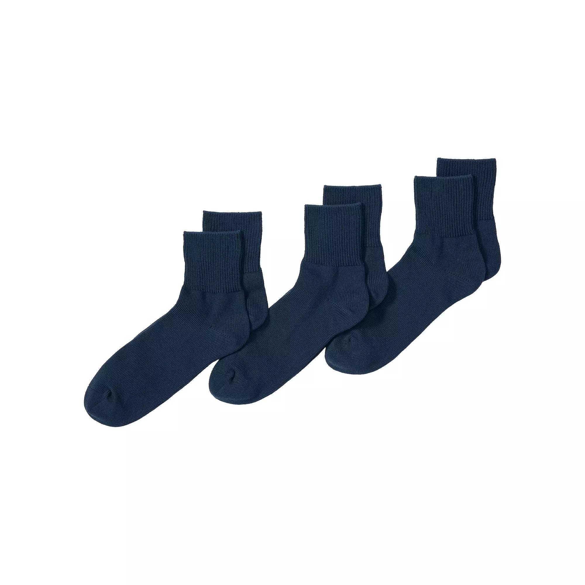Men's Lands' End 3-Pack Cotton Rib Quarter-Crew Socks,  Product Image