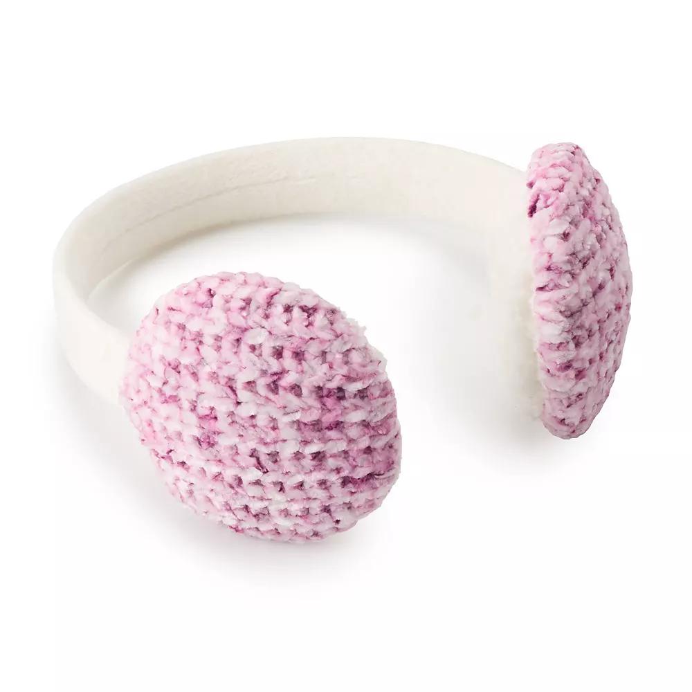 Women's Cuddl Duds Chenille Earmuffs, Speckle Oatmeal Product Image