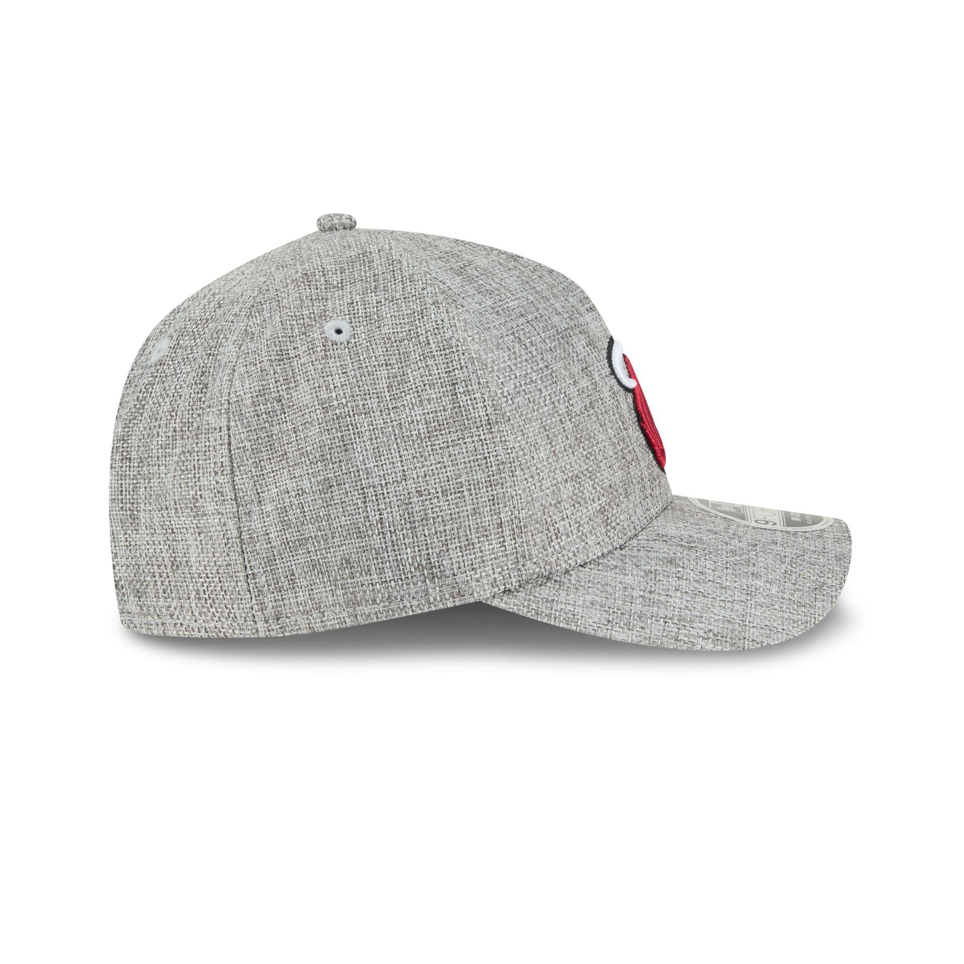 Miami Heat Cotton Weave Gray 9FORTY M-Crown A-Frame Snapback Hat Male Product Image